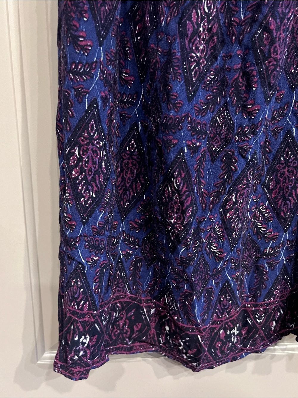 Forever 21 Purple and Navy Printed Strapless Flowy Maxi Dress - Picture 6 of 8